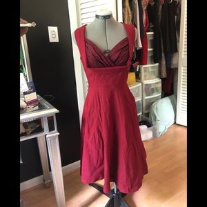 Maroon retro 50’s cocktail dress